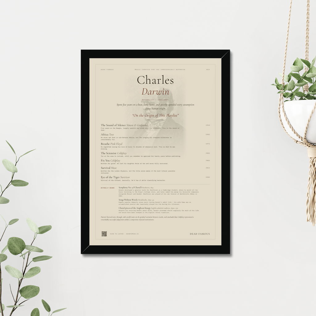 Dead Famous Charles Darwin Print