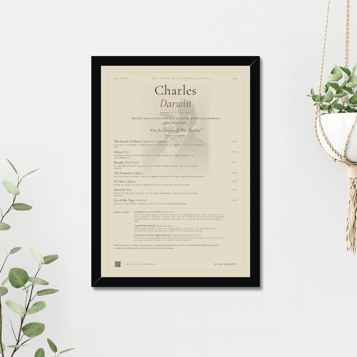 Dead Famous Charles Darwin Print